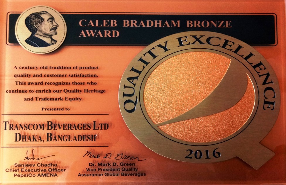 Caleb Bradham Bronze Award - 2016, Dhaka Plant	