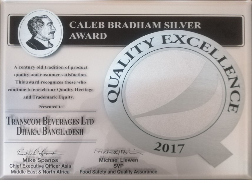 Caleb Bradham Silver Award – 2017, Dhaka Plant	